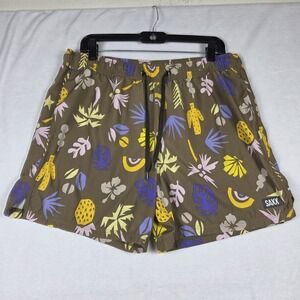 Saxx Volley Swim Shorts Oh Buoy 2n1 Men's Sz Sm 5" Inseam Green Trunks Lined